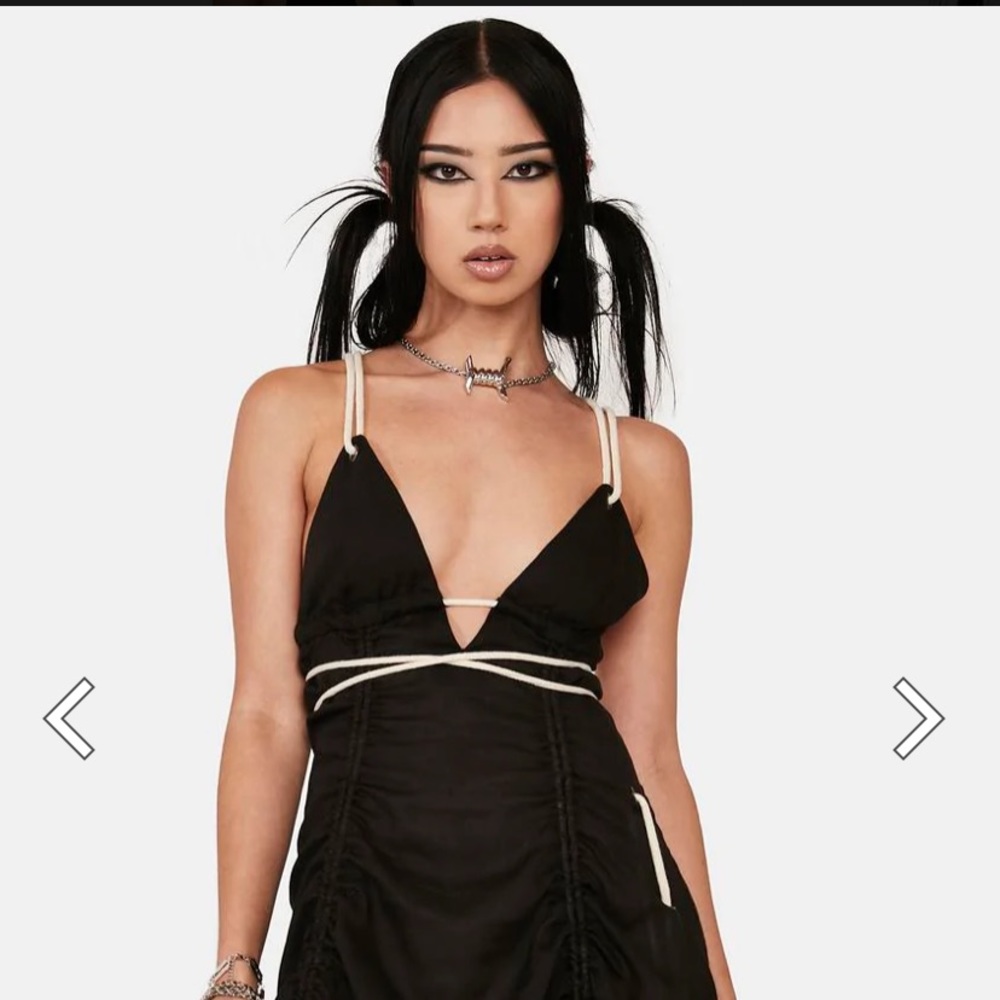 Distortion Rope Lace-Up Midi Dress - Picture 3 of 5